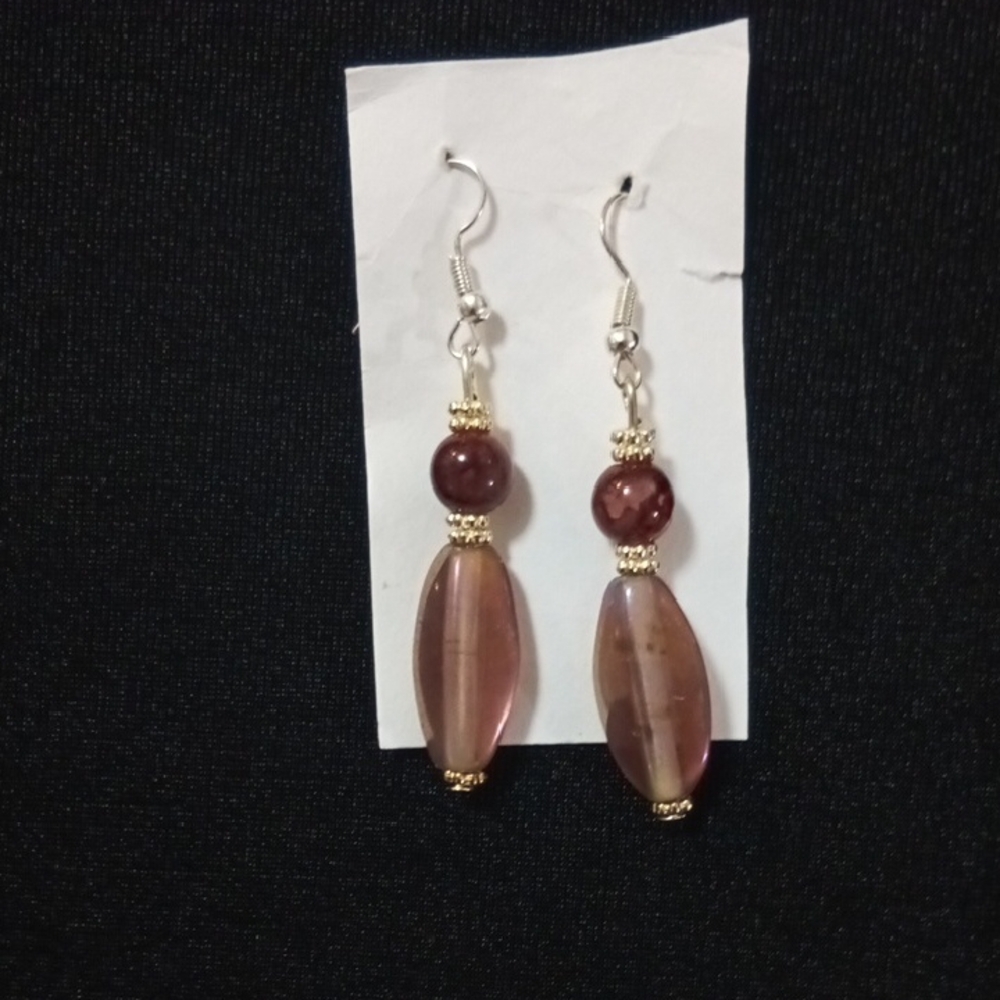 Elegant Handmade Gold and Brown Beaded Earrings